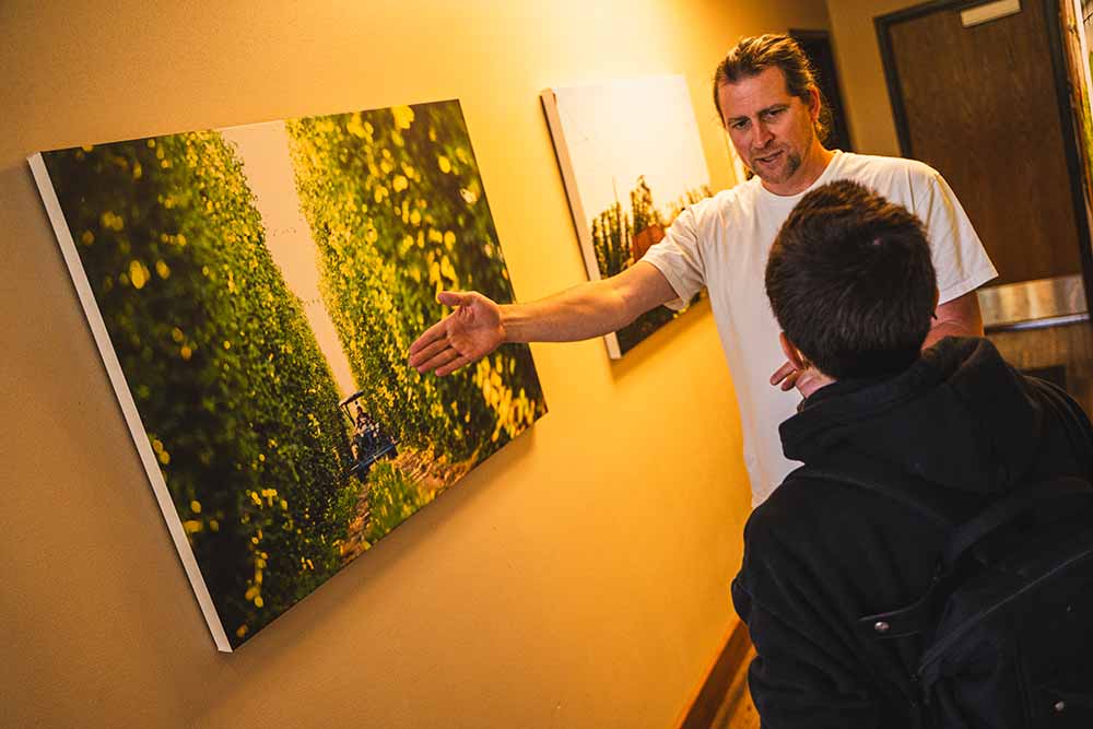 bale breaker brewing company co-founder hop photo hallway yakima