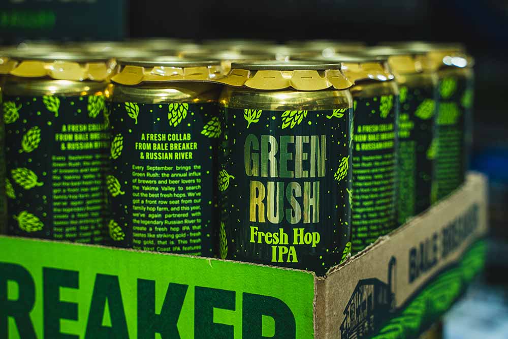 bale breaker brewing company x russian river brewing company green rush fresh hop ipa yakima