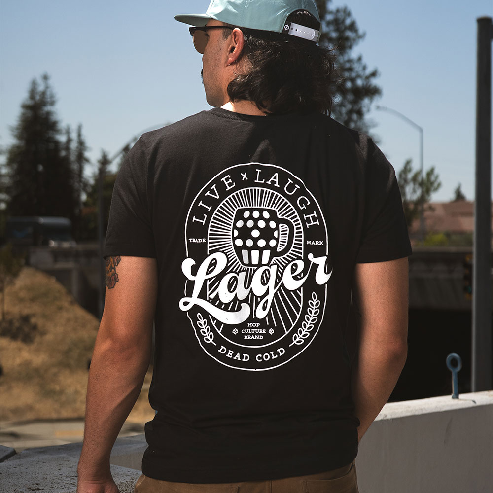 hop culture live, laugh, lager tee best brewery merch