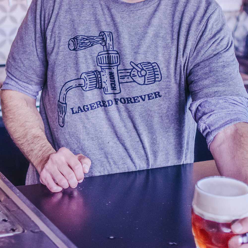 notch brewing lagered forever tee best brewery merch 