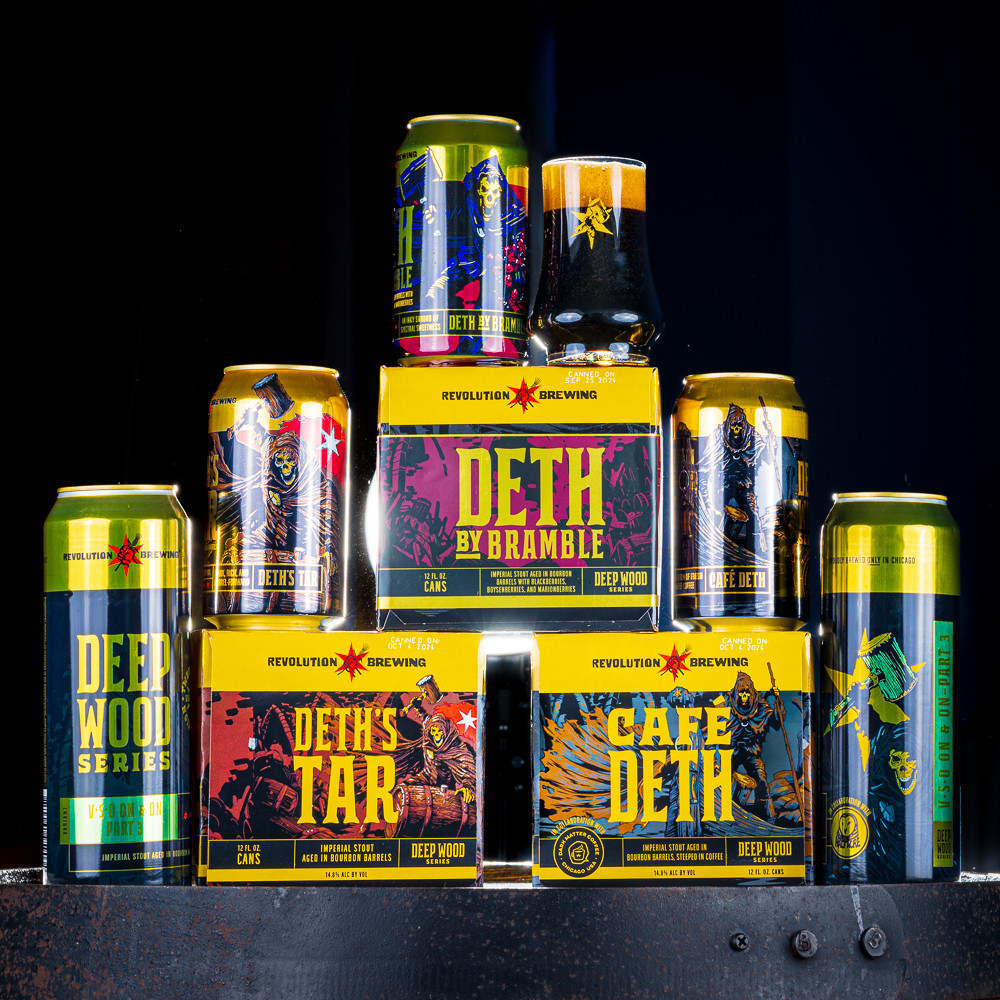 revolution brewing deth's tar, cafe deth, and deth by bramble