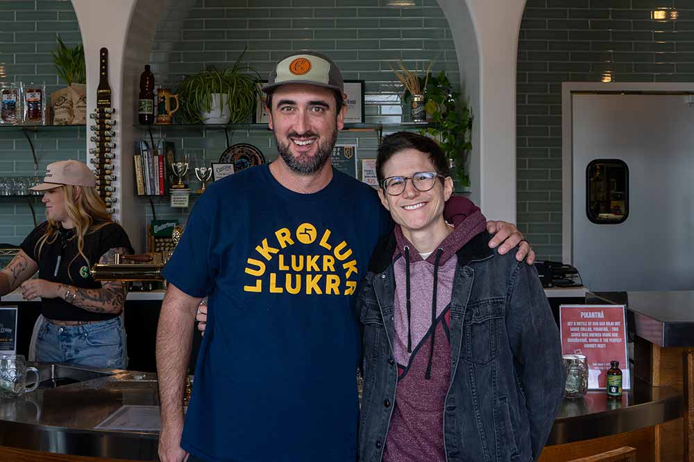 cohesion brewing co-founder eric larkin and hop culture senior content editor grace lee-weitz