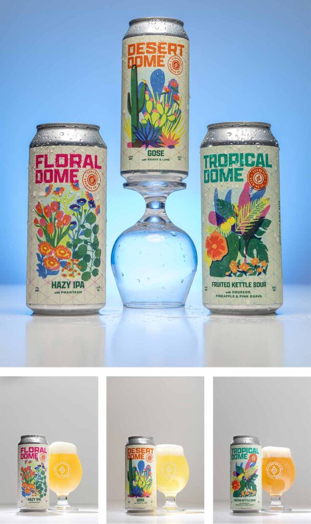 component brewing floral dome, desert dome, and tropical dome best beer labels