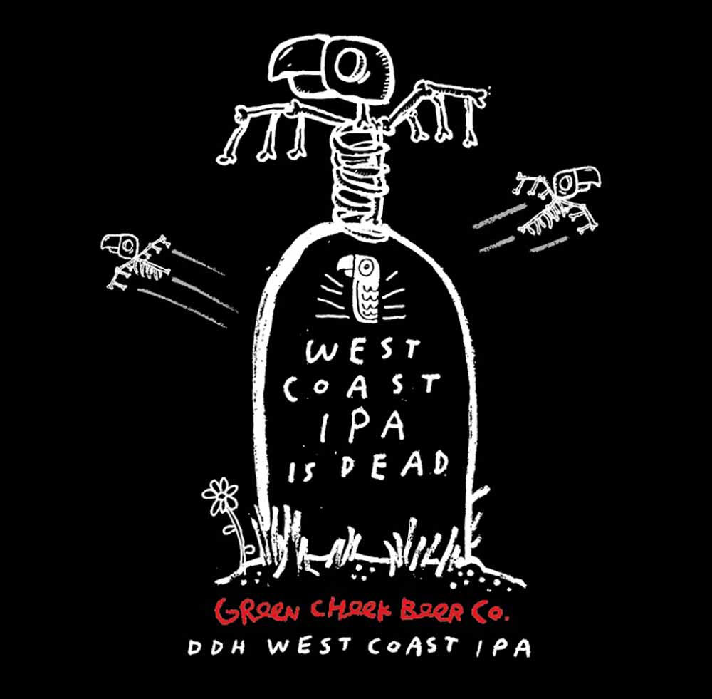 green cheek west coast IPA is dead best beer labels