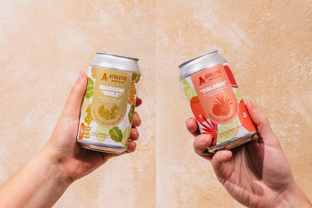 athletic brewing paloma and moscow mule non-alcoholic beer