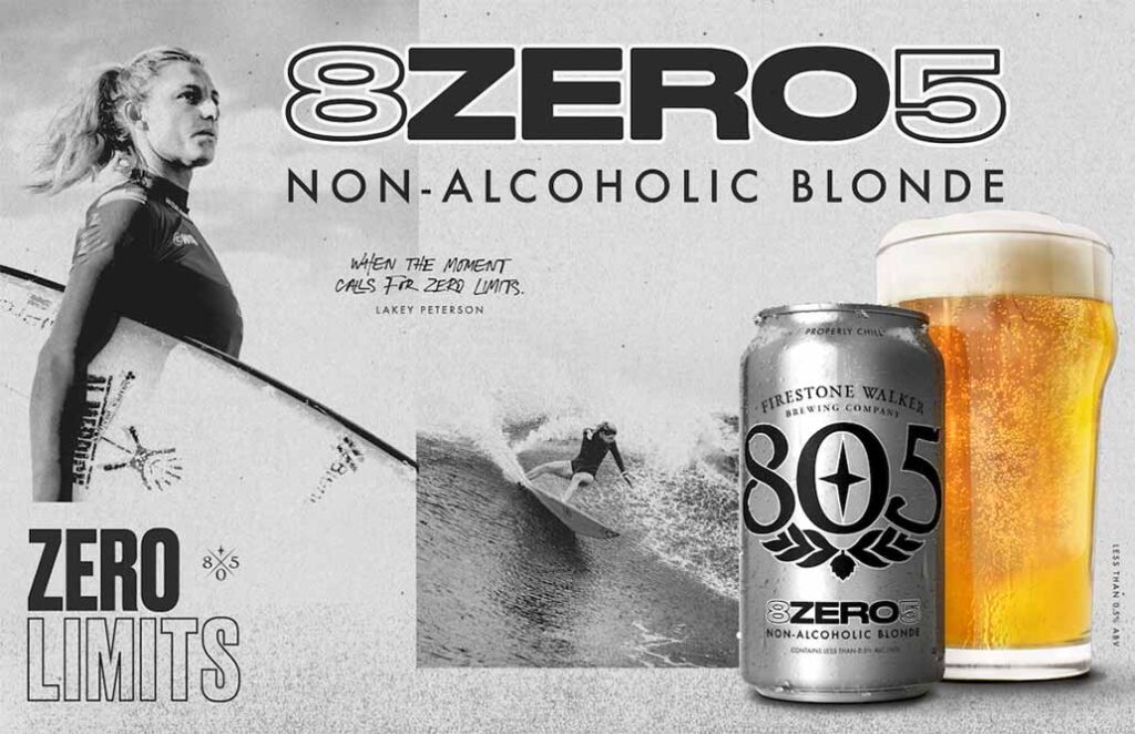 firestone walker breiwng company 8zero5 non-alcoholic beer