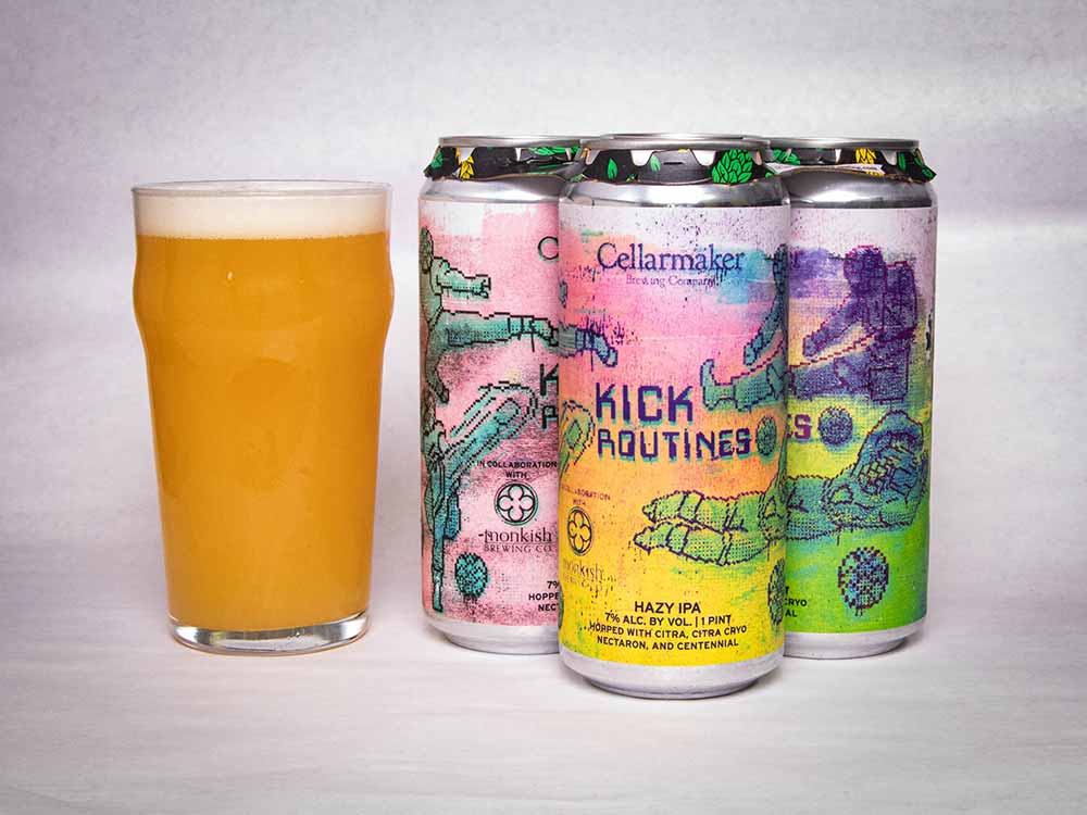 cellarmaker x monkish kick routines hazy ipa