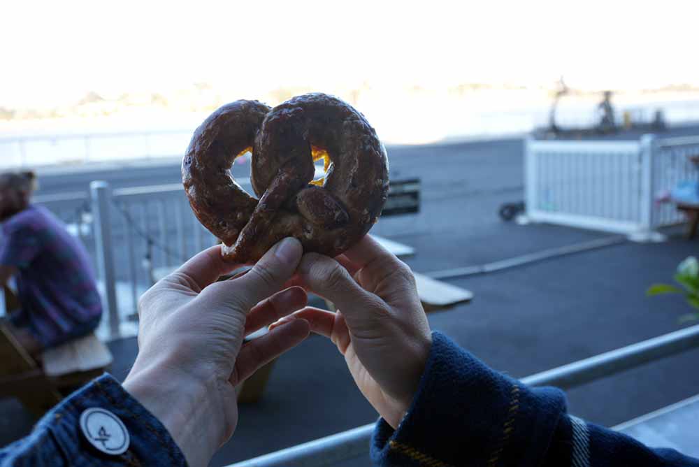 grainbakers pretzel outside mare island brewing company