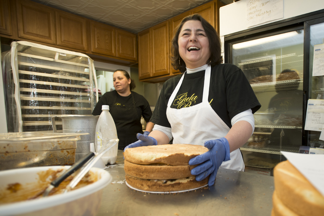 Lana Garcia, owner, Gula Cake Shop at work in Everett, MA March 22 ...