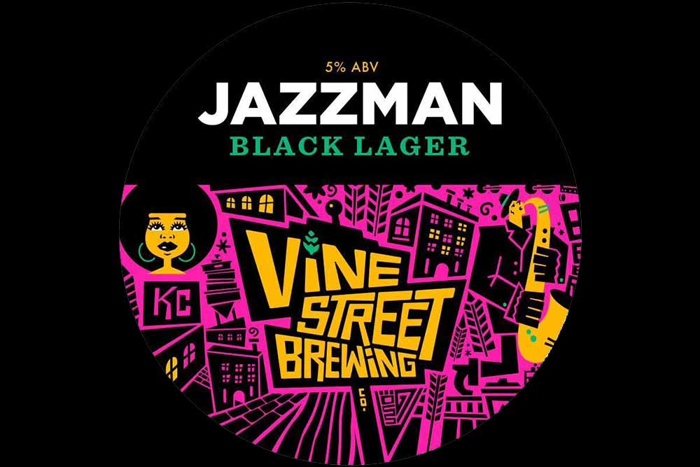 Jazzman can-shaped glass — Vine Street Brewing Co.
