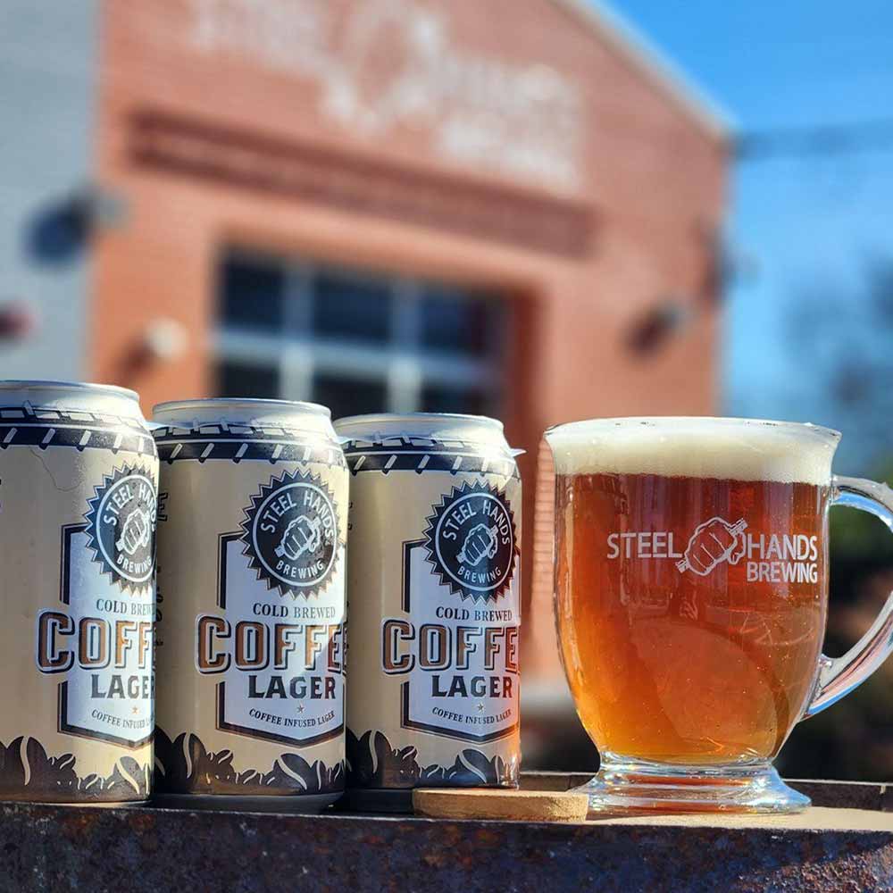 steel hands brewing coffee lager american light lager