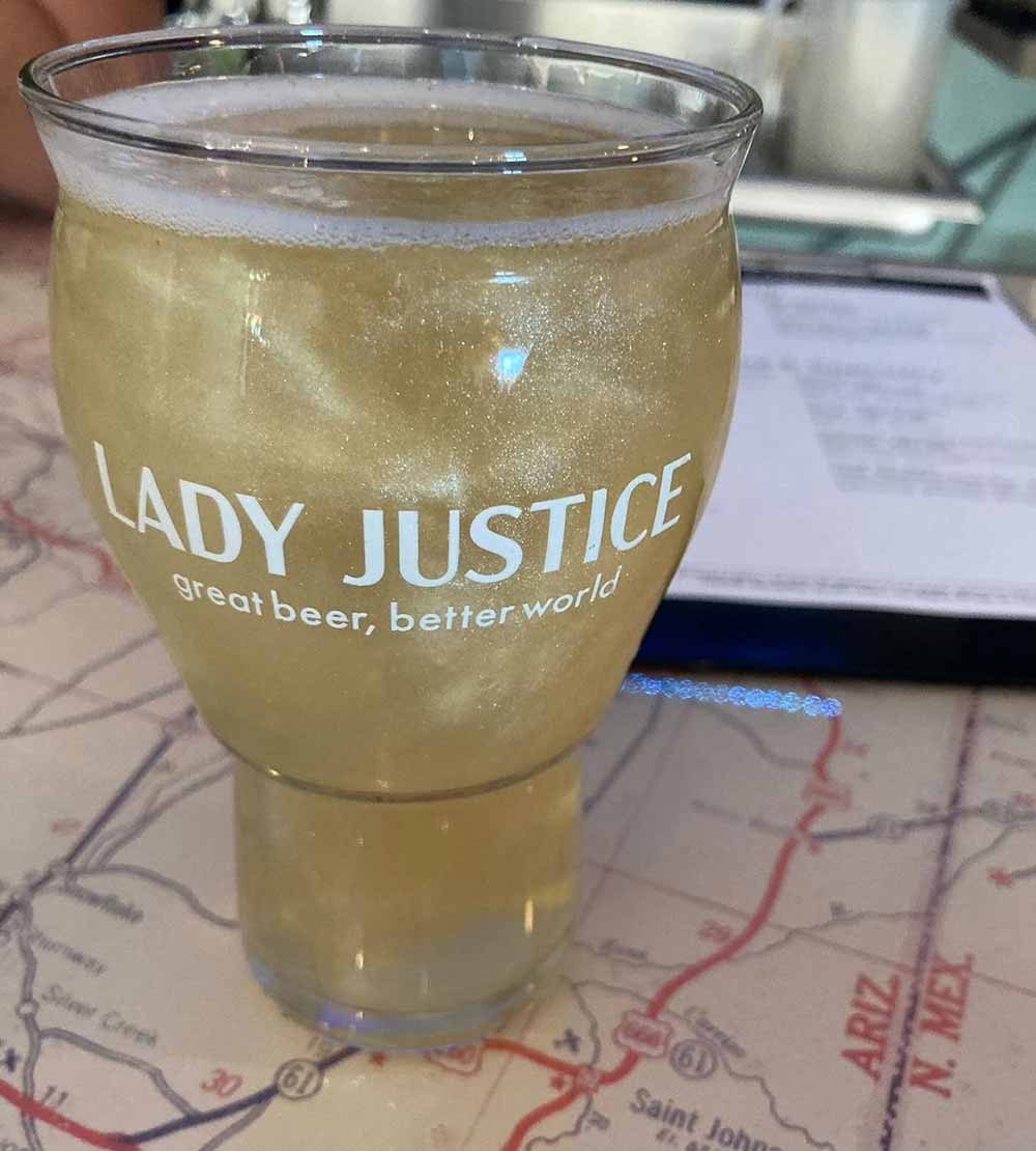 lady justice glitter beer