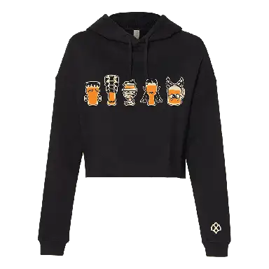 Hop Culture "Spooky Brews" crop top hoodie